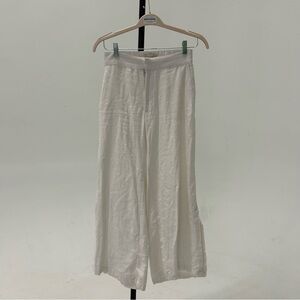 Abercrombie & Fitch White Wide-Leg Pants